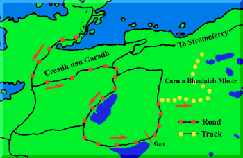 Map of route to Carn á Bhealaich Mhóir